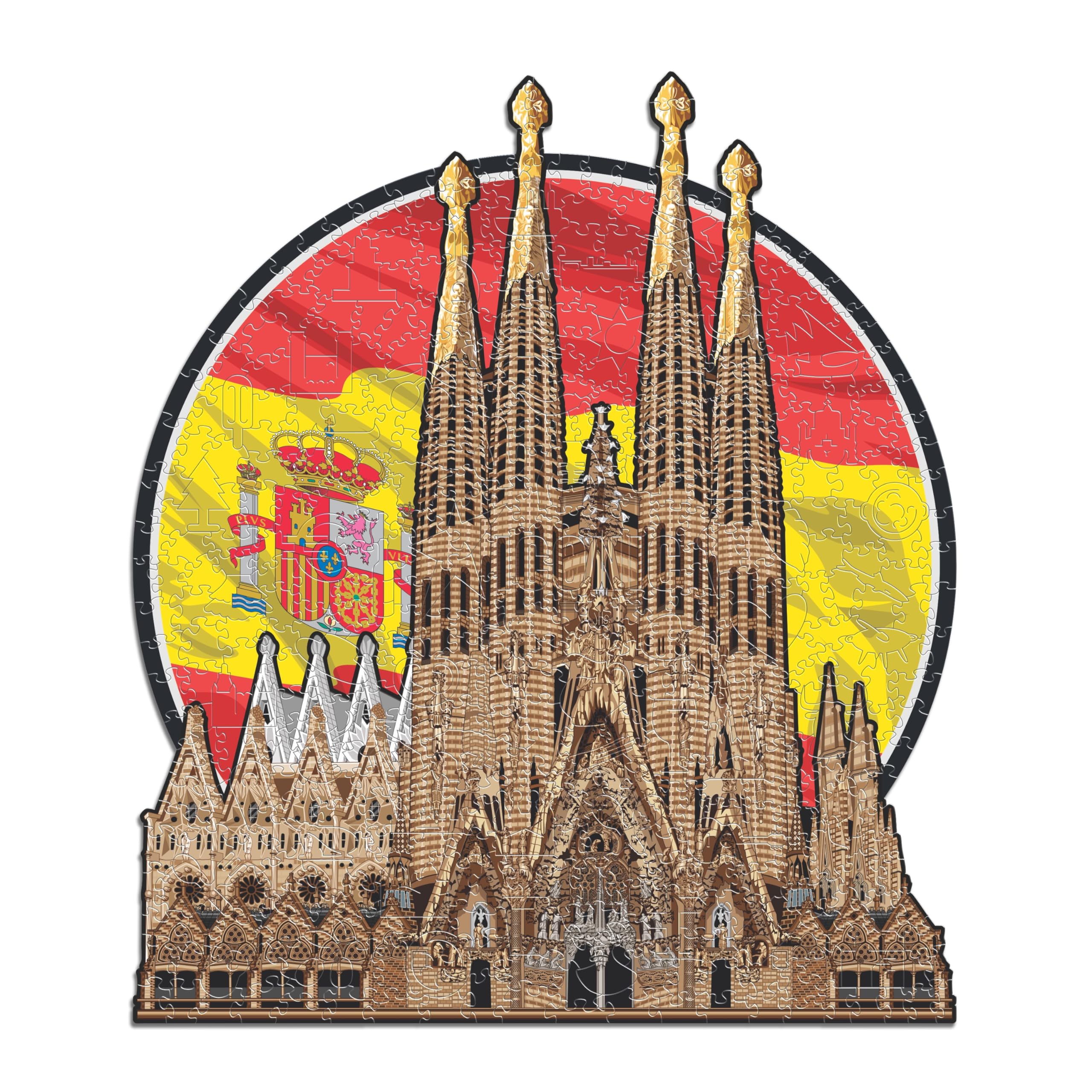 Iconic Puzzles, Sagrada Família, Collezione monumenti, Puzzle di Legno per Adulti e Bambini, Legno 100% Sostenibile, Taglia L 500 Pezzi