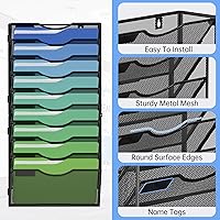 Vista 3 de Kuntine.B Wall File Organizer Office Hanging Magazine Holder Wall File Organizer for Office Home (Black, 10 Tier)