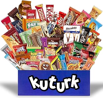 Turkish Goodies Snacks Variety Pack - Dorm, Office Snacks, Movie Candy Variety Pack - Snack Bundle For College Students, Adults, Kids - Cool Foreign Snack Gift Box - International Treats from Turkey - 48ct