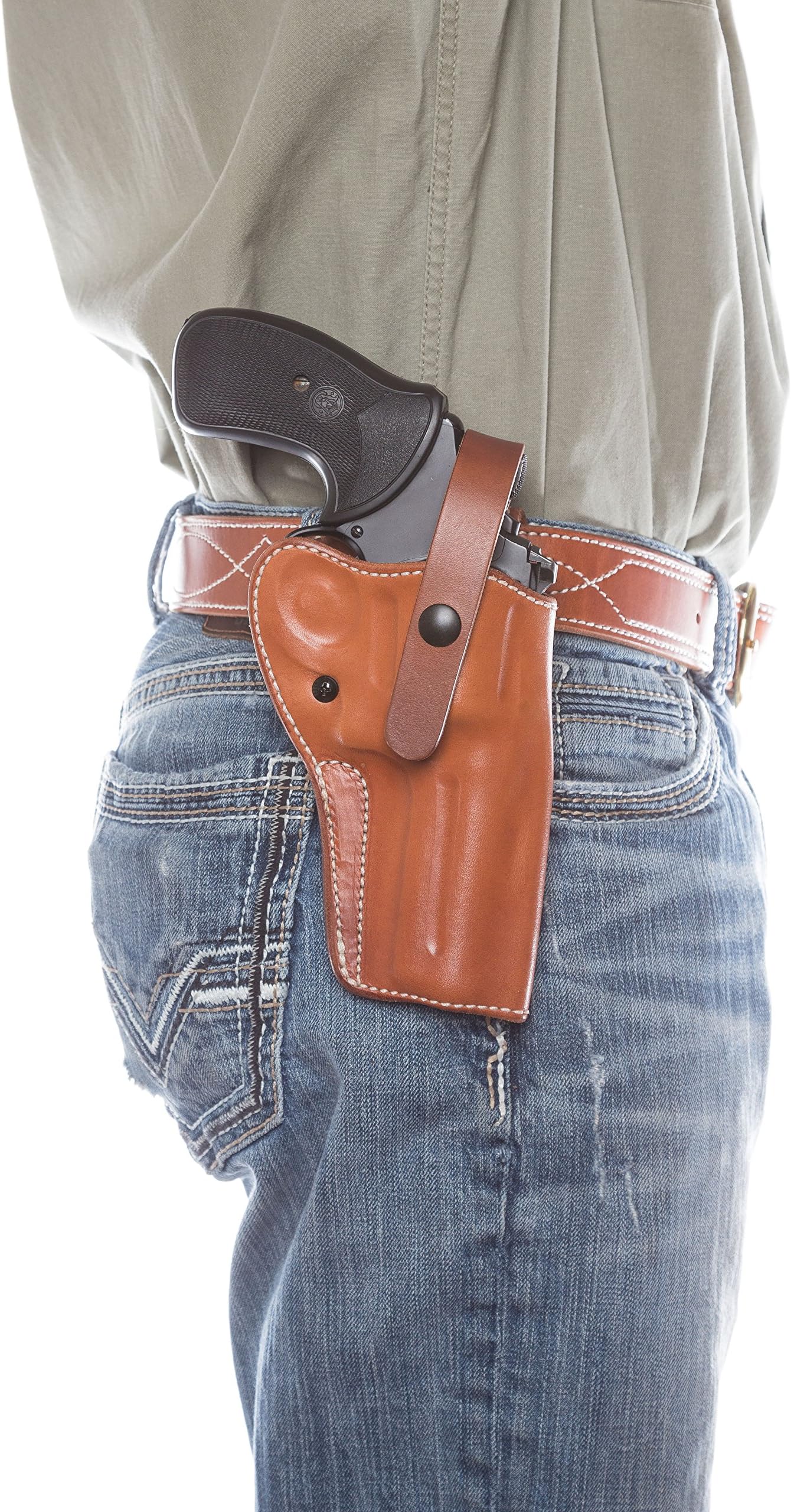 DiamondD Custom Leather Alaska Hunter Hip Holster S&W N Frame 4" Custom Leather Alaska Hunter Hip Holster S&W N Frame 4", Natural Oil