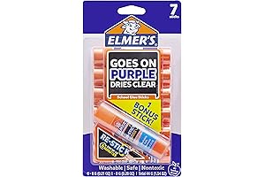 Elmer's Disappearing Purple Glue Sticks for Kids, 6 Pack Plus 1 Bonus Re-Stick Glue Stick