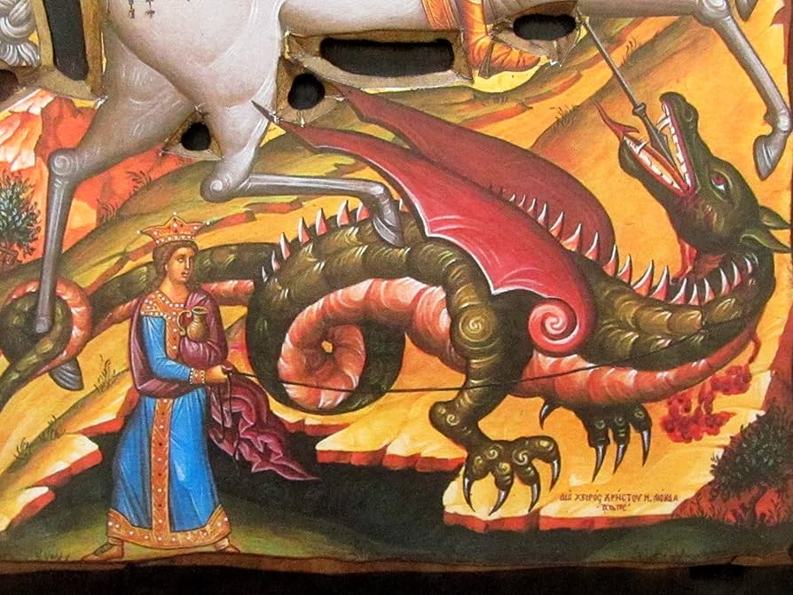 Amazon.co.jp: 木製 ギリシャキリスト教正教 木製 聖ジョージの