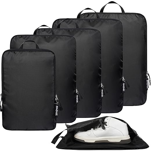 BAGAIL 6 Set Ultralight Compression Packing Cubes Packing Organizer for Travel Accessories Luggage Suitcase Backpack