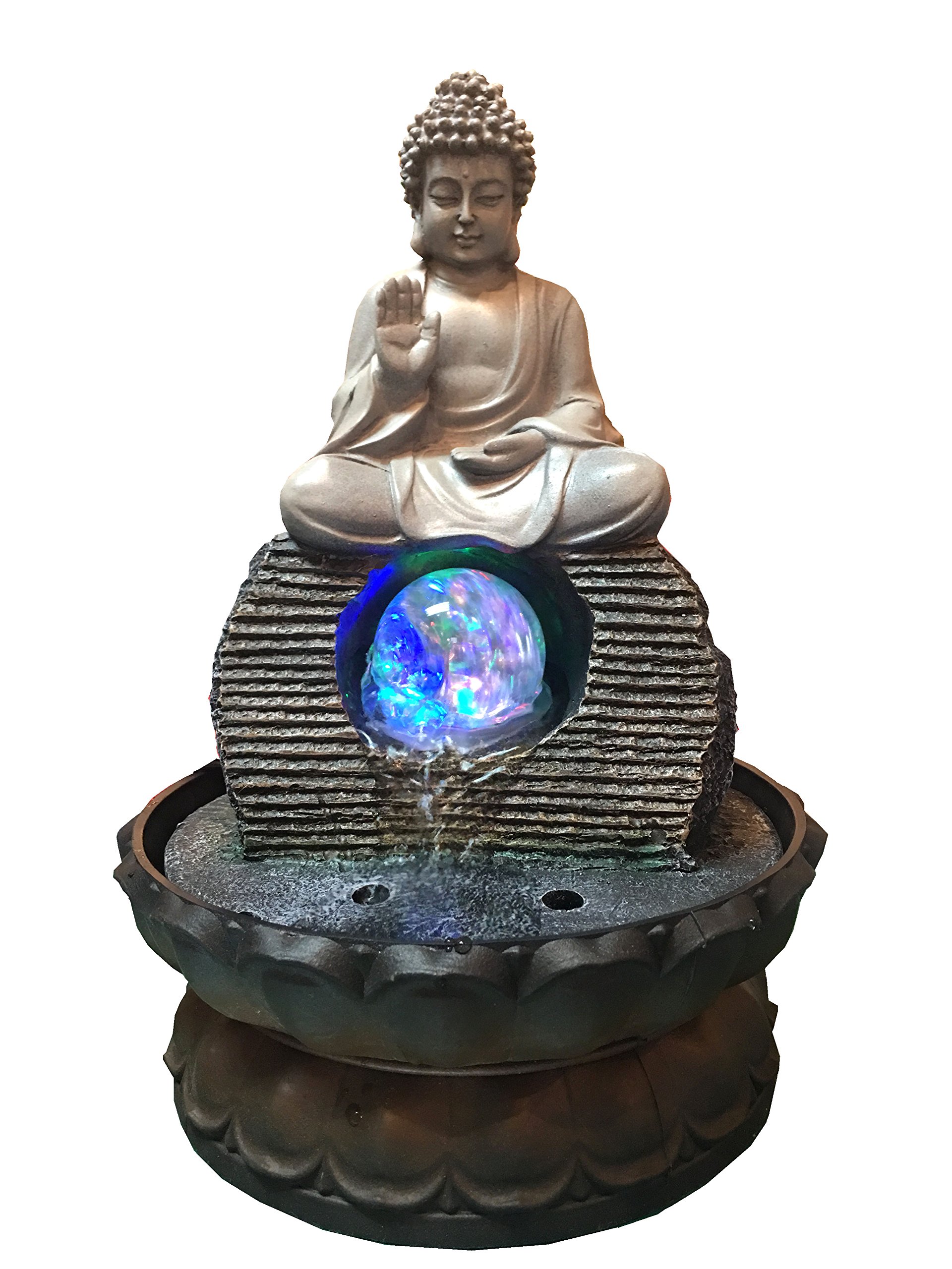 Buy Feng Shui Master Sit down Buddha op Water Fountain with LED Lights