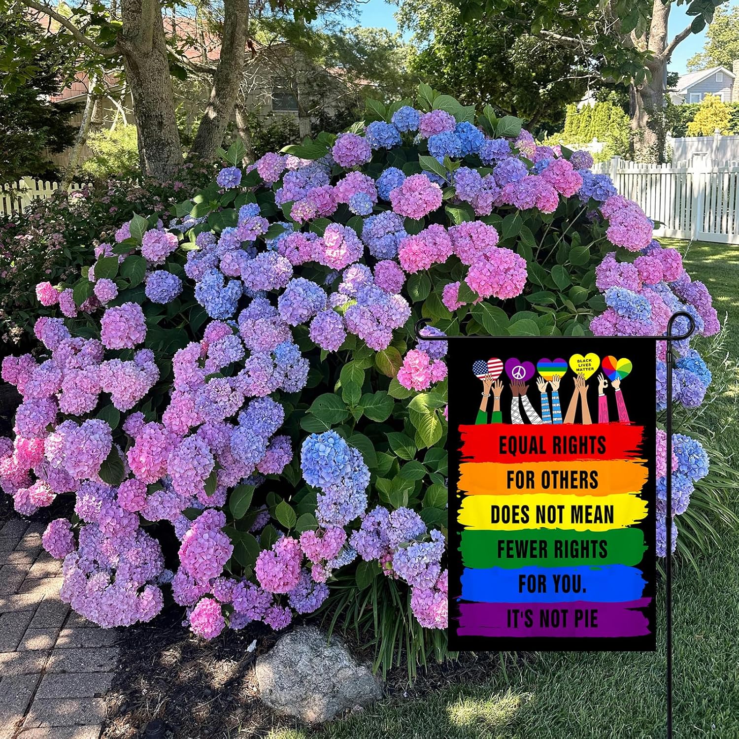 Rainbow Garden Flag Equal Rights for Others Does Not Mean Fewer Rights For You Gay Transgender Bisexual Equality Flag 12x18 Inch Double Sided Pride Parade Yard Lawn Outdoor Decor No Flagstand - Image 6