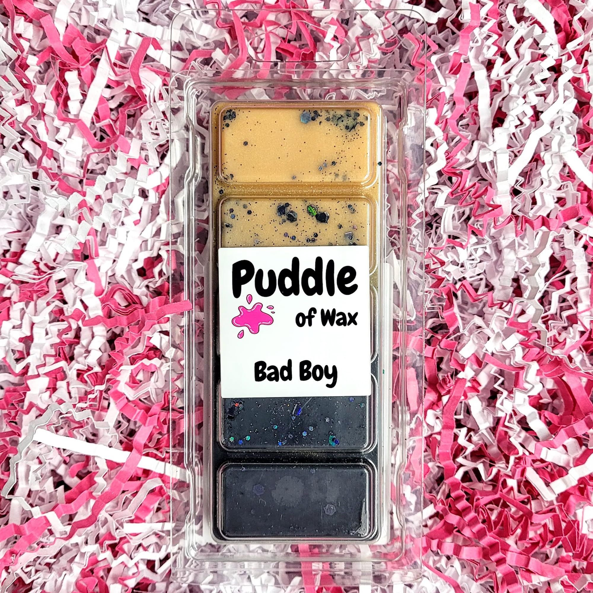 Puddle Of Wax Boys Black & Gold - Baddest Soy Wax Melt Snap Bar - 50G - Aftershave Scent - Vegan Friendly - Made In The Uk