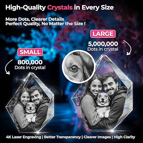 Miniatura 2 de 3D innovation Foto de cristal 3D, regalos conmemorativos personalizados para mamá, papá, esposa, hombres, mascotas, detalle de cristal grabado con