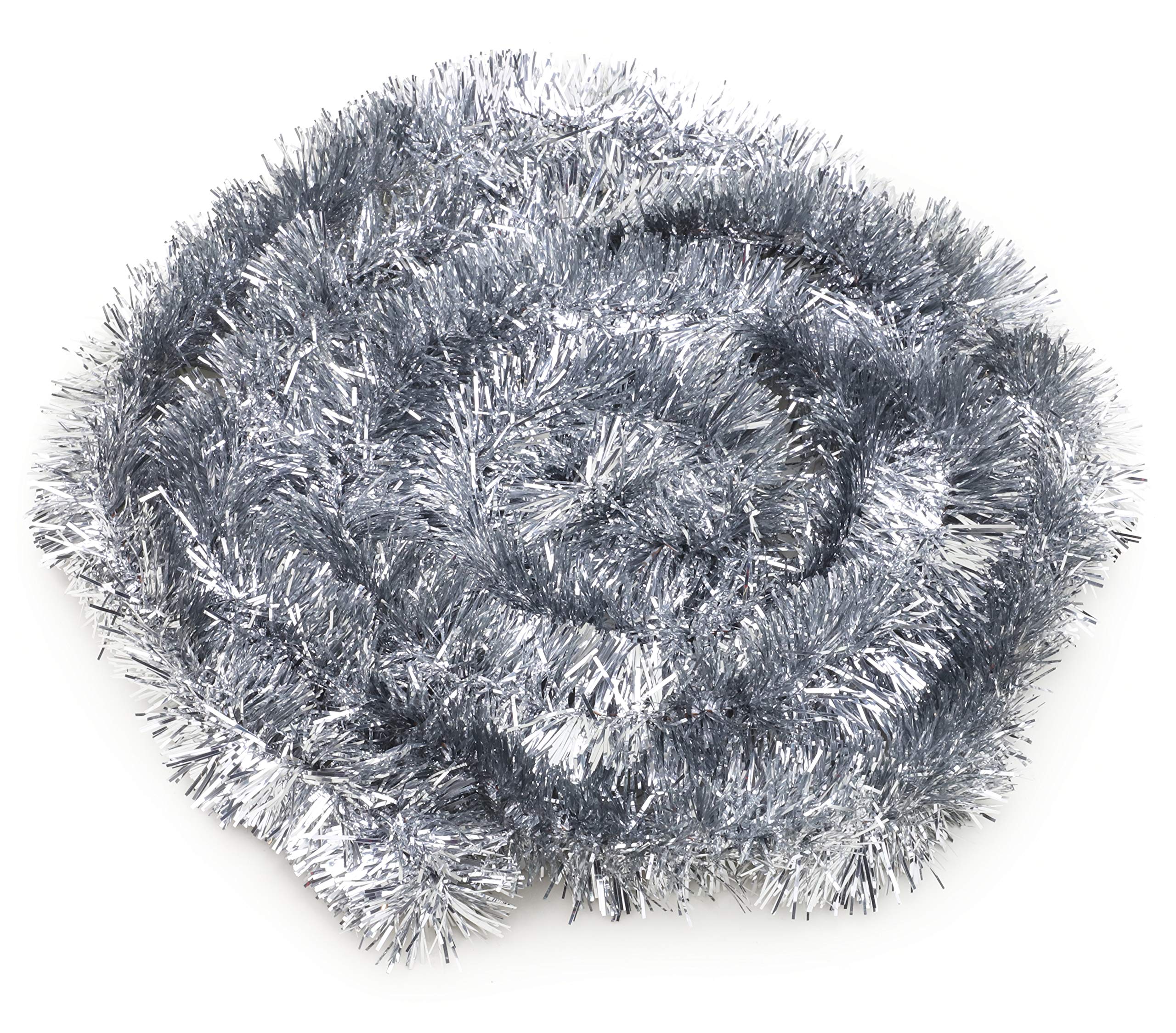 Toyland Silver Toyland® 2 Metre Fine Christmas Tinsel - Christmas Decoration Tinsel (Silver)