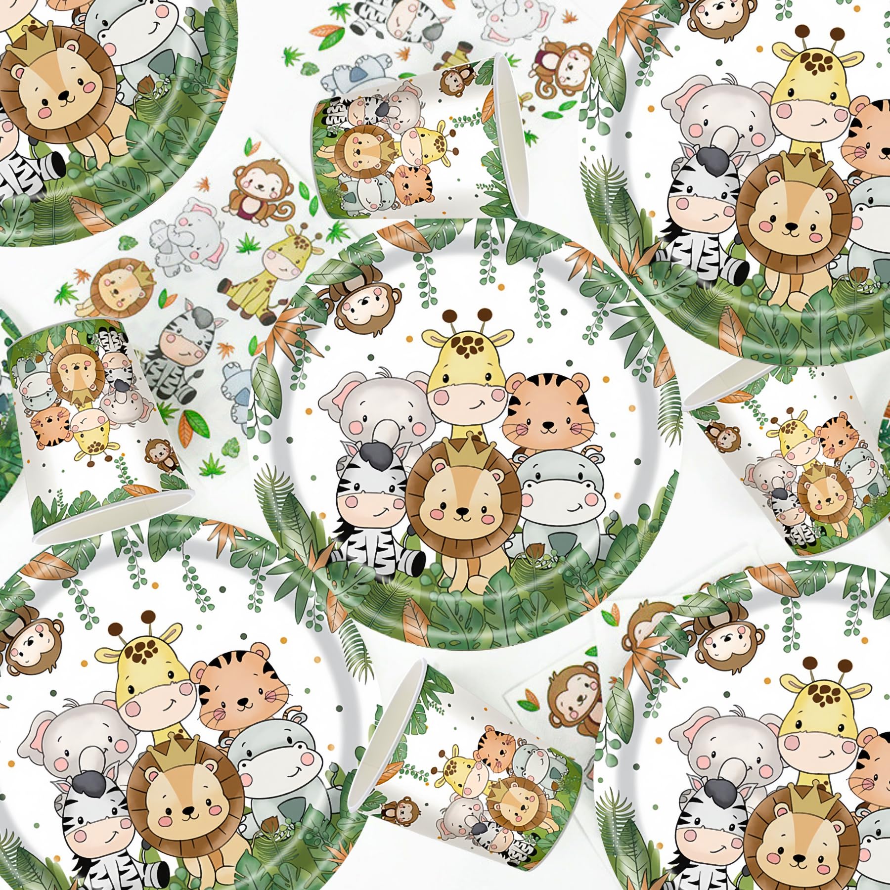 114 Pcs Assiette Dinosaure Anniversaire, Ensemble De Vaisselle Pour 20