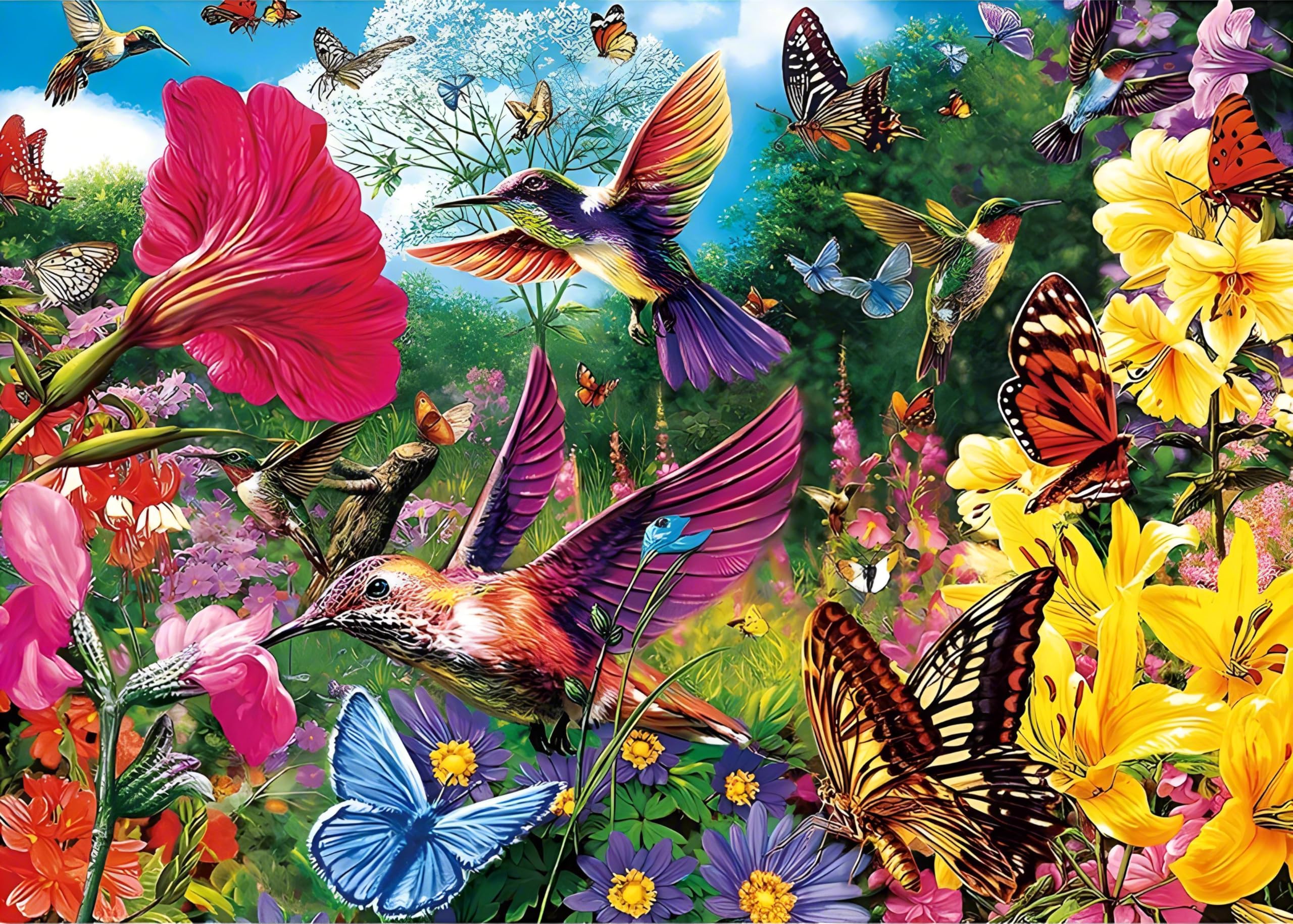 Yiting 1000 Piece Jigsaw Puzzles for Adults, Flowers/Butterfly/Bird/Christmas/Hummingbirds Jigsaw Puzzle, Darrell Bush Canoe Lake Jigsaws Puzzle, Animal World Dog Cat Sea Turtles Jigsaw Puzzle Kid Toy