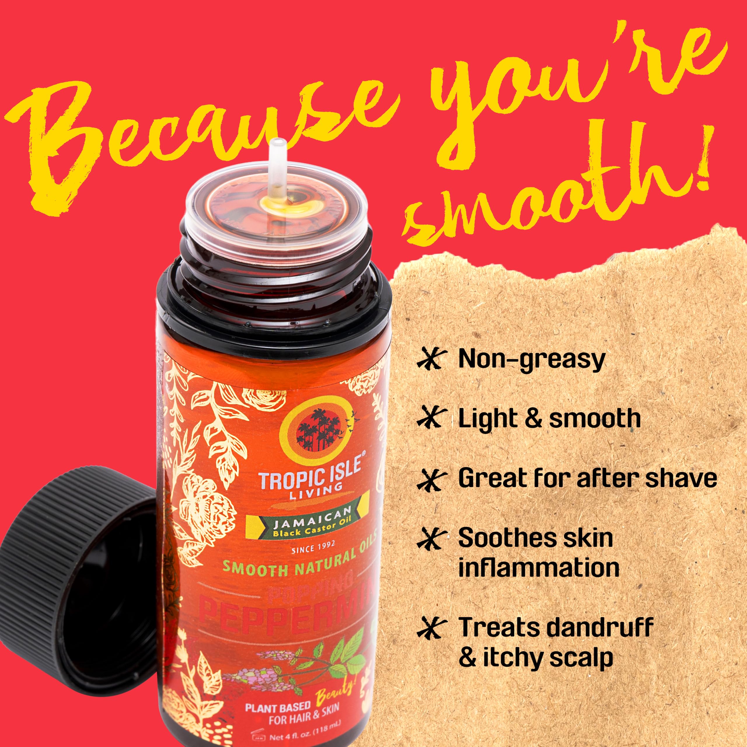 Tropic Isle Living Smooth Natural Oils (118ml, Peppermint), Multicolor, 118 ml (Pack of 1) - Image 3