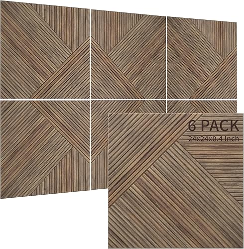 TO-TH Paneles acústicos para pared y techo, paquete de 6 unidades de 2 x 2 x 0.4, paneles de pared decorativos autoadhesivos 3D con impresión UV con