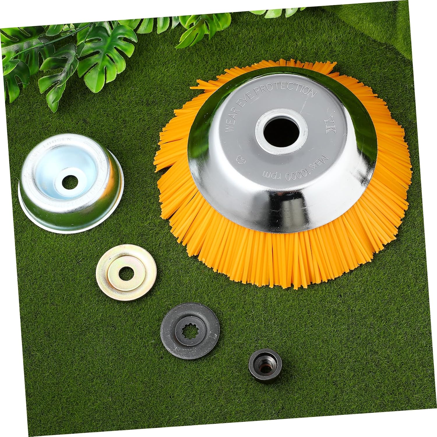 8-Inch Nylon Wire Brush Trimmer Head for Lawn Mower Grass Cutting Accessory Replacement Mower Part Lightweight Garden Tool Compatible