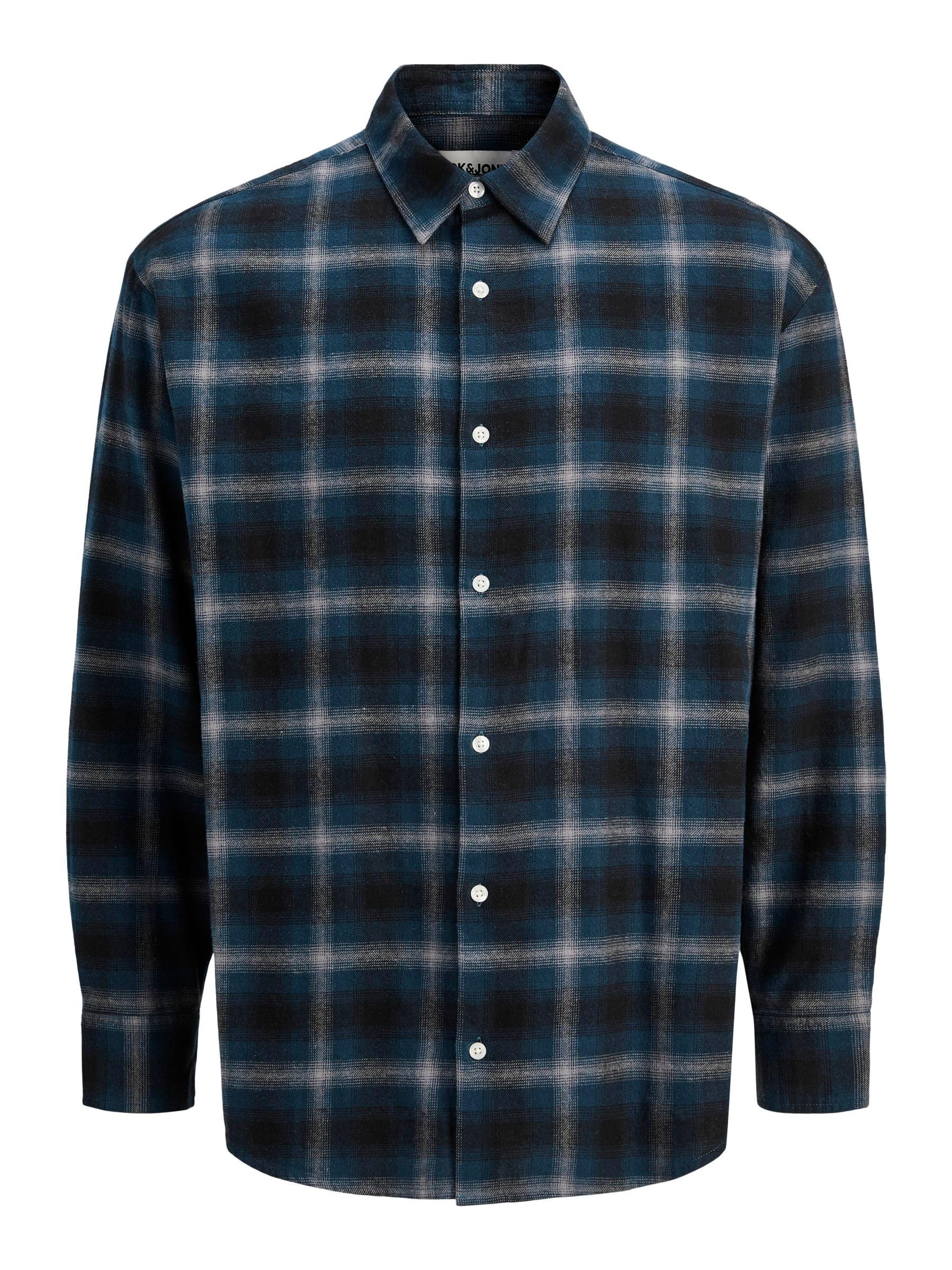 JACK & JONES Jcocover Checked Flannel Shirt LS, Pageant Blue, L