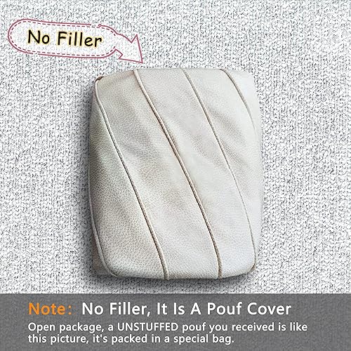 Miniatura 4 de Thgonwid - Reposapiés de gamuza sintética hecho a mano con puf otomano de 23 x 14 in, reposapiés redondo para sala, dormitorio y debajo de la mesa,