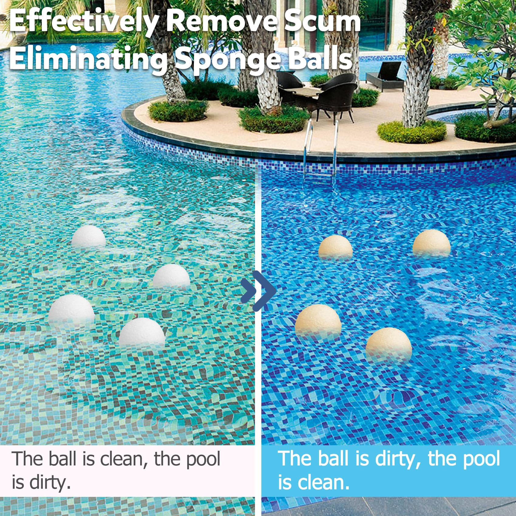 Lytoybe 4 Pcs/Set Hot Tub Scum Absorber Eliminating Balls,Scum Balls,Oil Absorbing Sponge Ball,Reusable Swimming Pool Filter Sponge Ball for Hot Tub and Pool Maintenance-500 (XL)