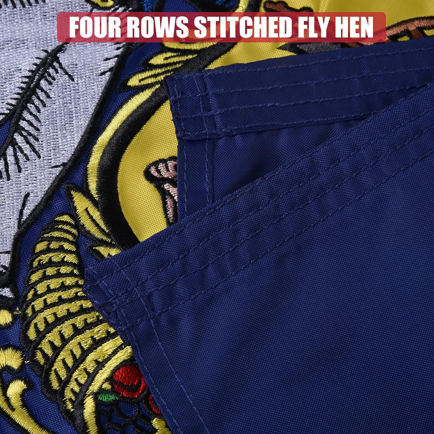 Wisconsin State Flag 3x5 Ft, Deluxe Full Embroidered Heavy Duty 100% Polyester Durable WI Outside Flags, Indoor/Outdoor, Sewn Stripes and Brass Grommets - Image 5