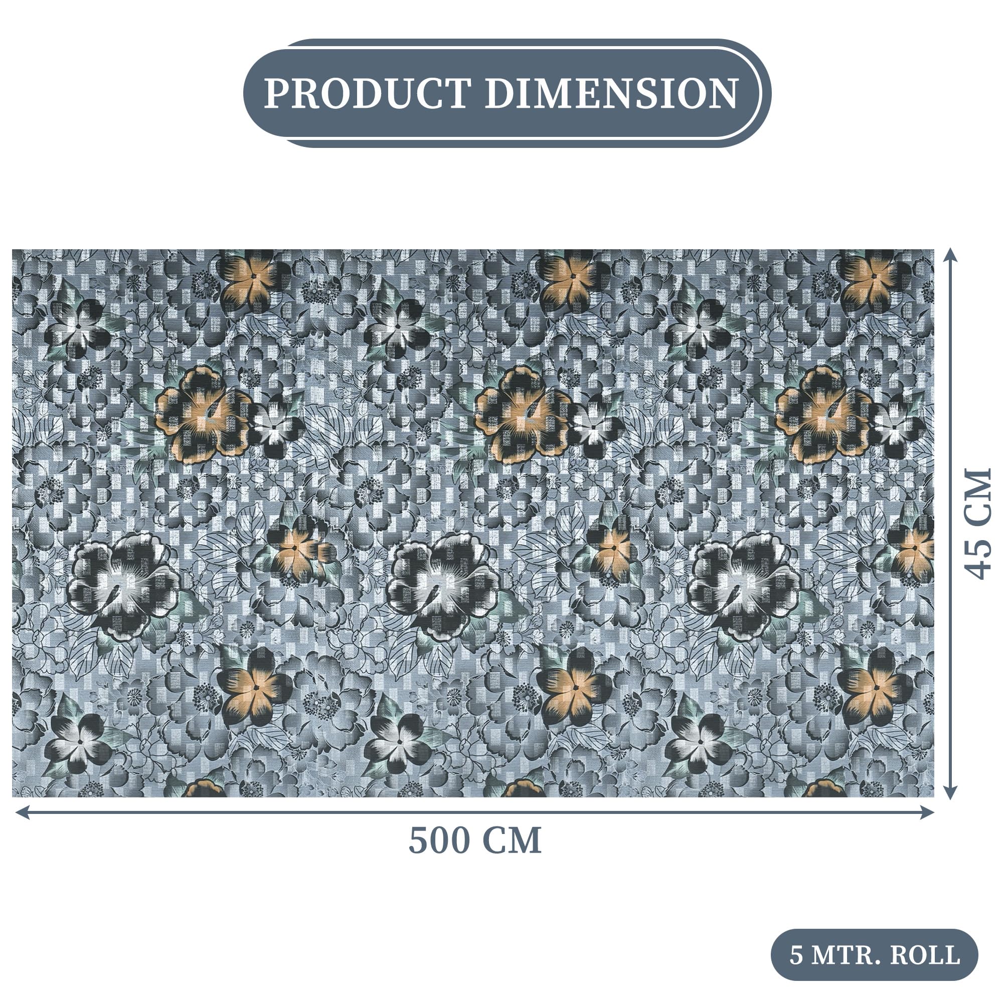 Kuber Industries Anti-Slip Shelf Liner - Floral Design -3 Kuber Industries Anti-Slip Shelf Liner - Floral Design -3