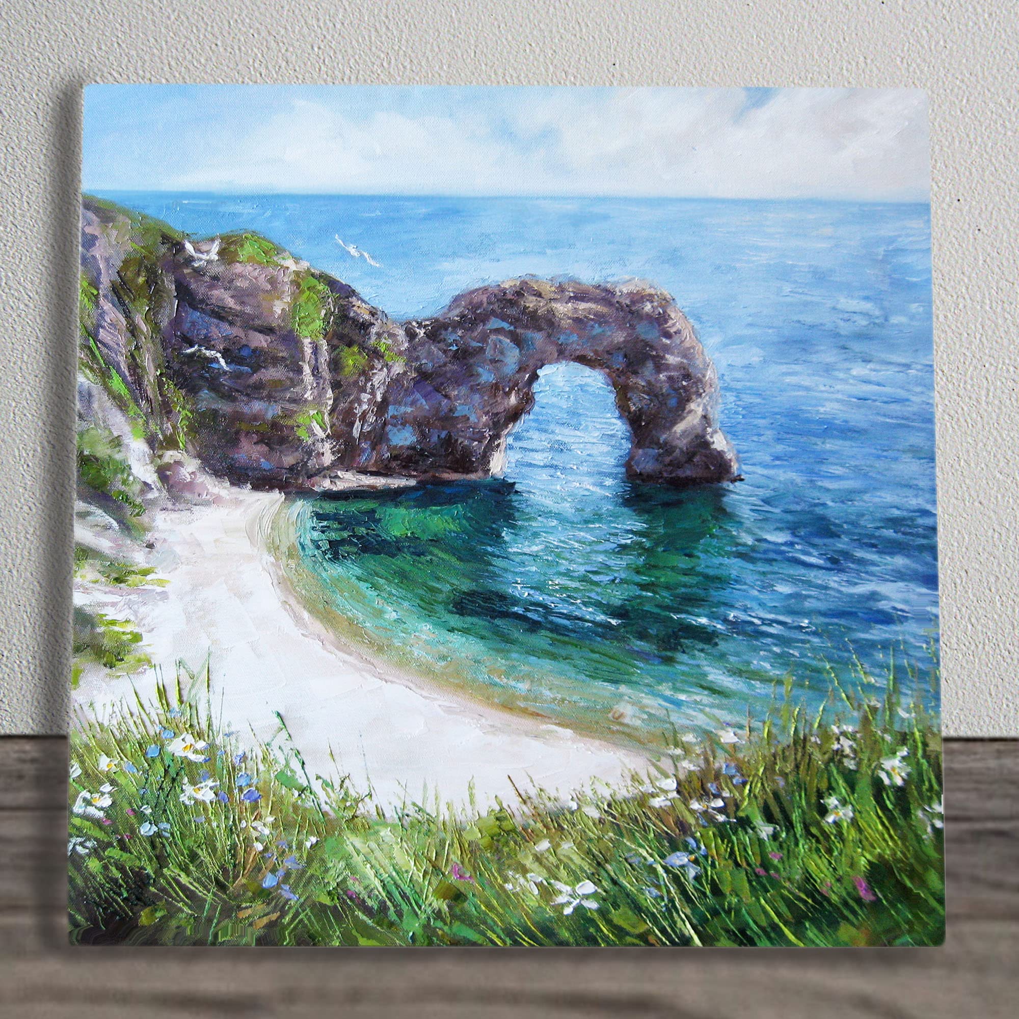 Durdle Door Ceramic Picture Tile Artwork By Judith Yates Hanging Wall Art Home Décor