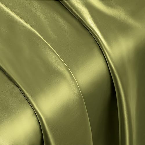 Vista 15 de Vonty Satin Sheets King Silky Soft Satin Bed Sheets Amber Beige Sheet Set, 1 Deep Pocket Fitted Sheet + 1 Flat Sheet + 2 Pillowcases