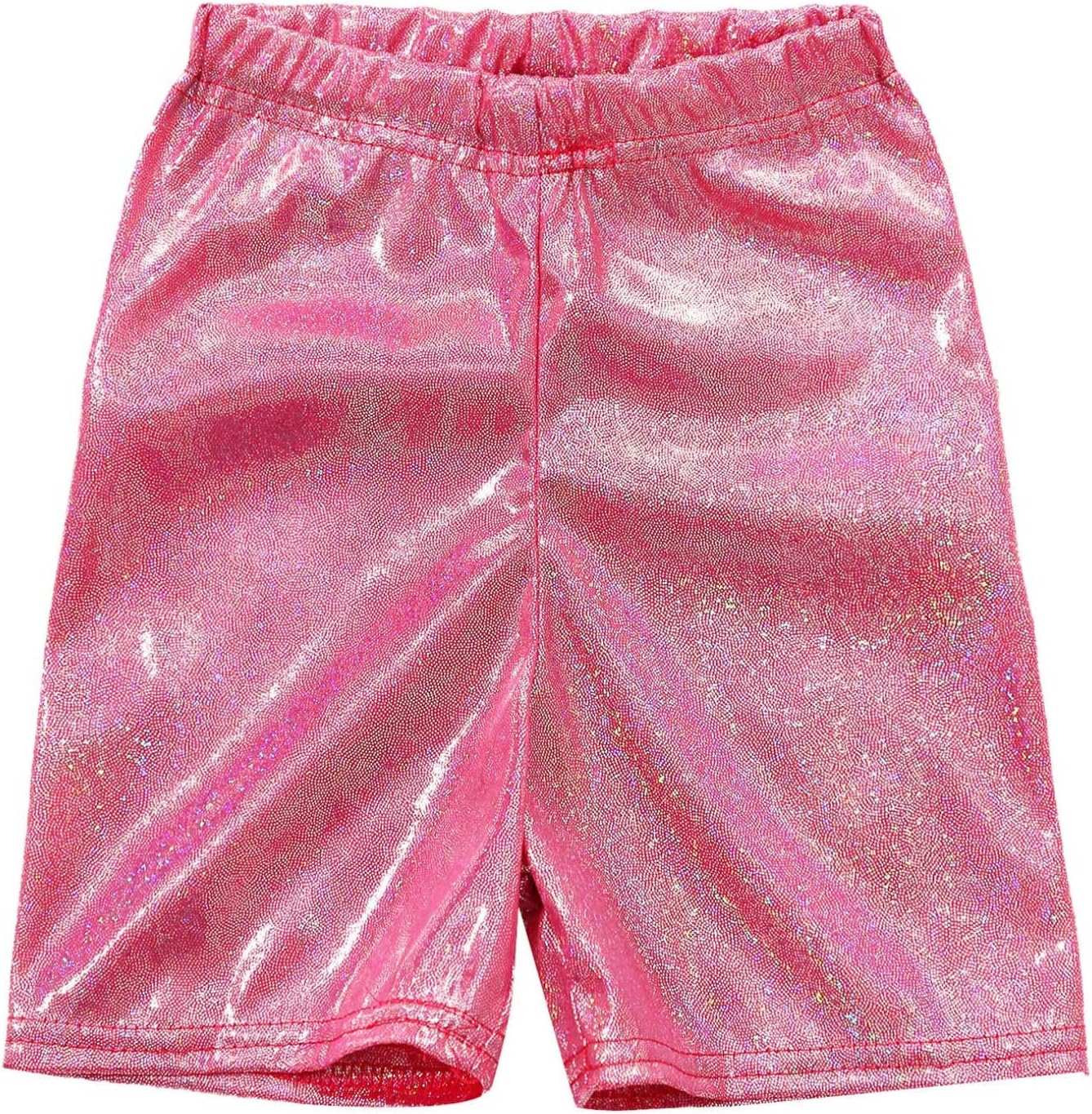 Freebily Kids Girls Metallic Shiny Hot Shorts Pants Sparkly Elastic Waist Jazz Dance Short Bottoms Playwear