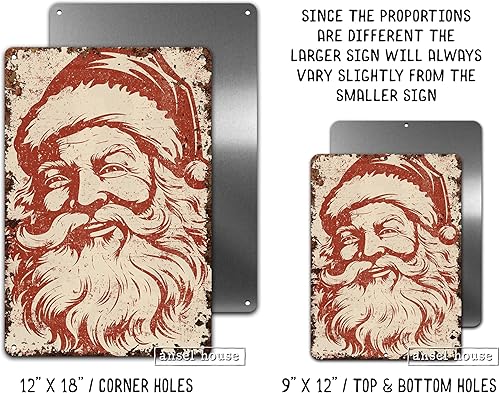 Miniatura 2 de Christmas Decoration Metal Santa Mantel Decor Art Sign