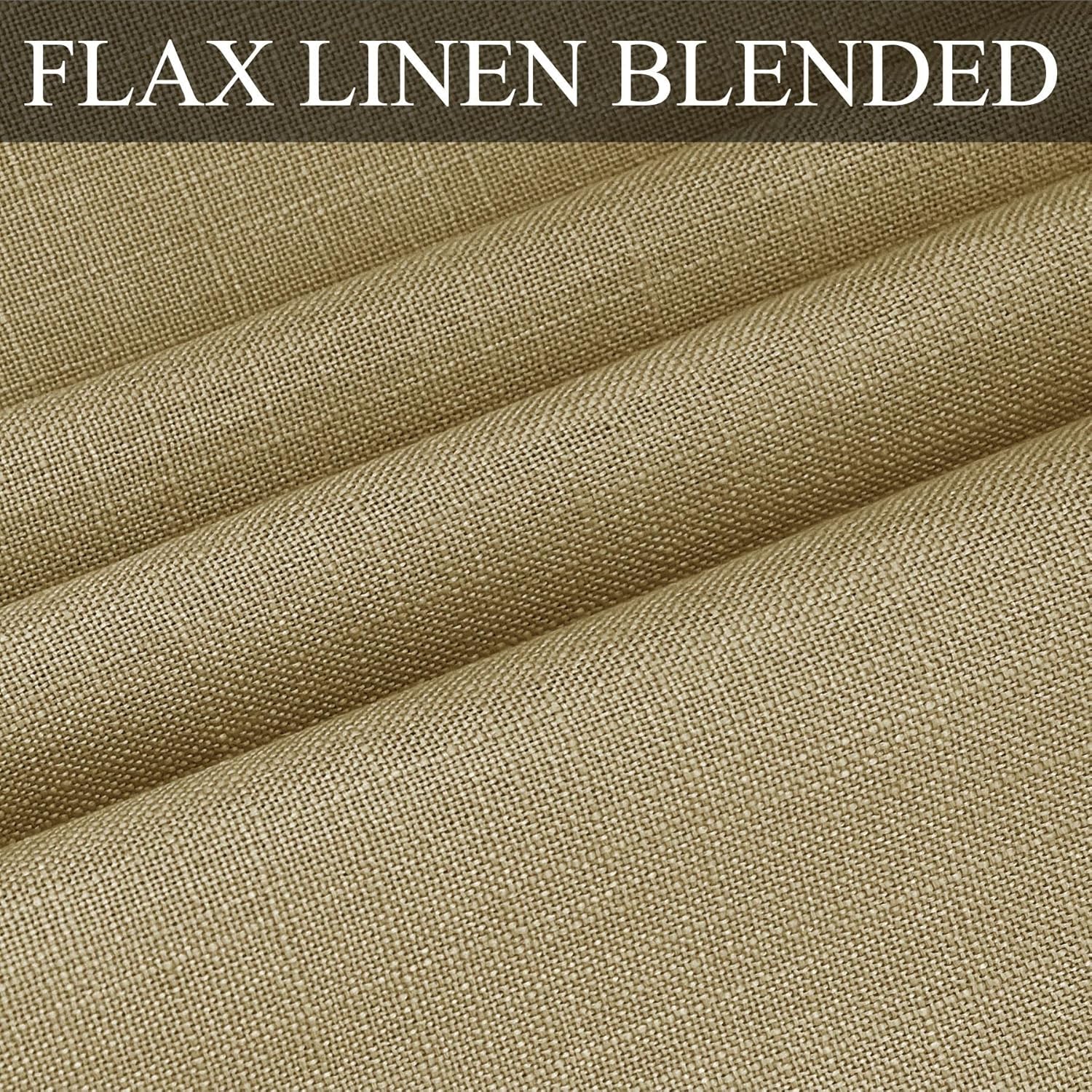 Fcosie Extra Long Curtains 10-24 ft Length, Linen Drapes for High Ceilings, Tall Curtains for High Living Room, Loft Drapes with Grommets Light Filtering Window Treatments (Khaki, 50" W x 156" L)