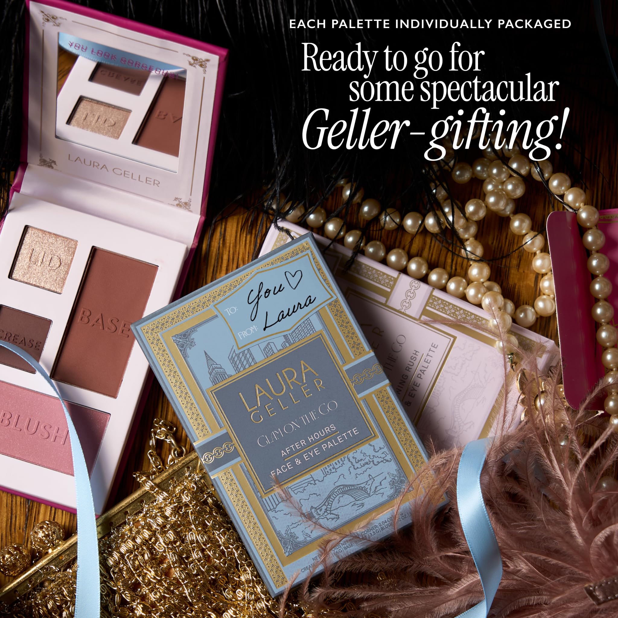 Laura Geller Beauty Glam On the Go Eyeshadow & Blush Palettes, Each Set Includes Three Palettes, Ready for Gifting - Image 3