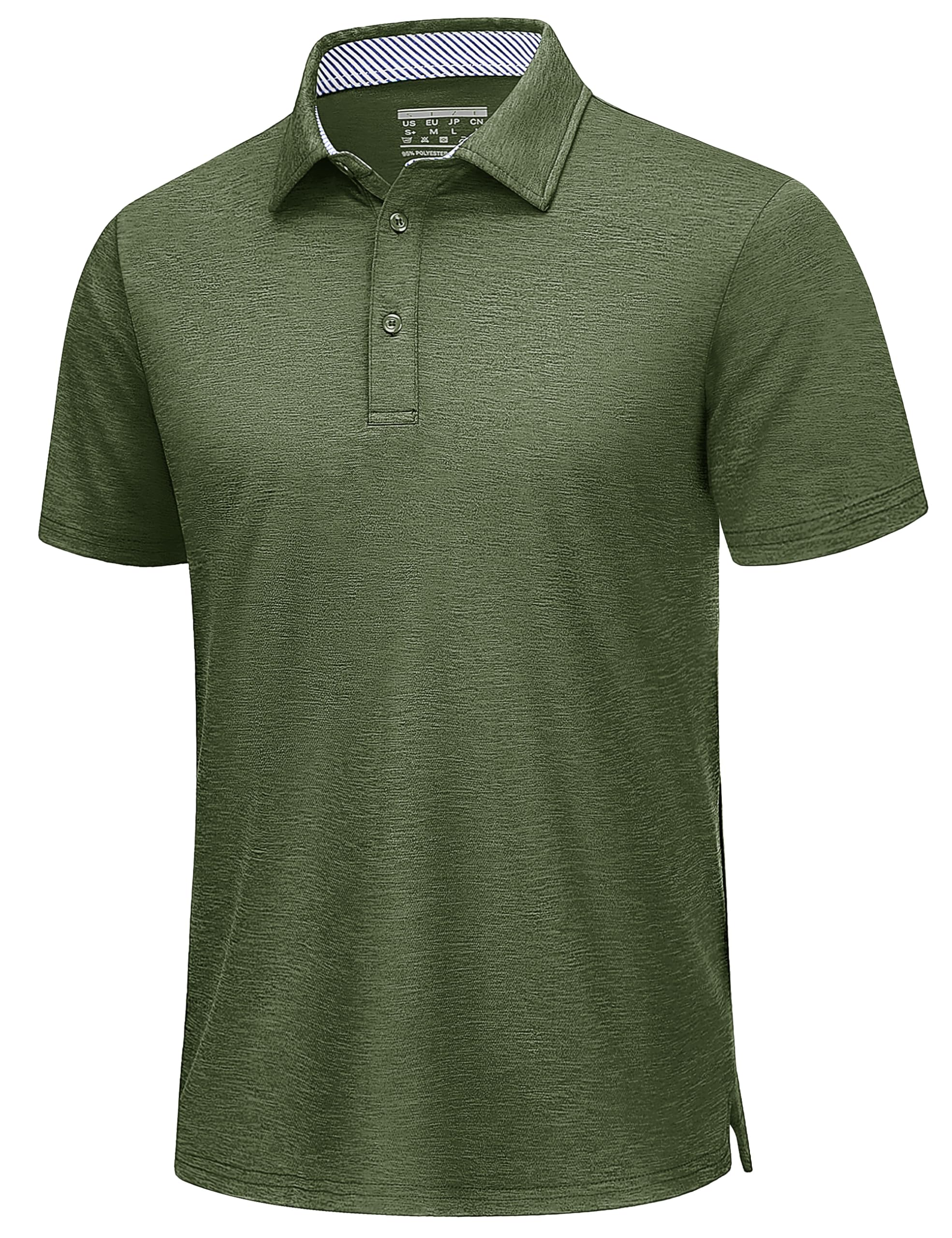 TACVASEN Men's Golf Shirts Short Sleeve Quick Dry Polo Shirts Moisture Wicking Casual Business Sports Breathable Polo