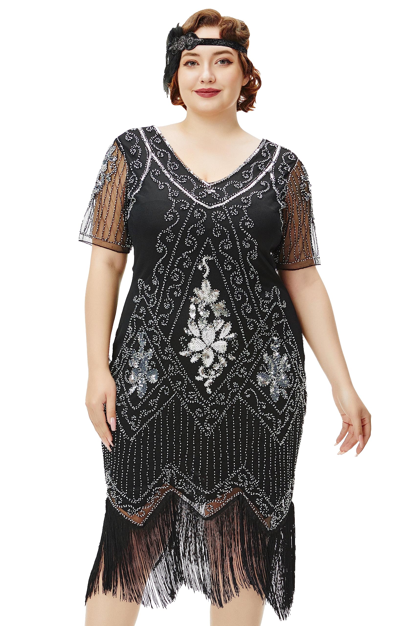 Babeyond Great Gatsby Dresses For Women Plus Size Cocktail Dress
