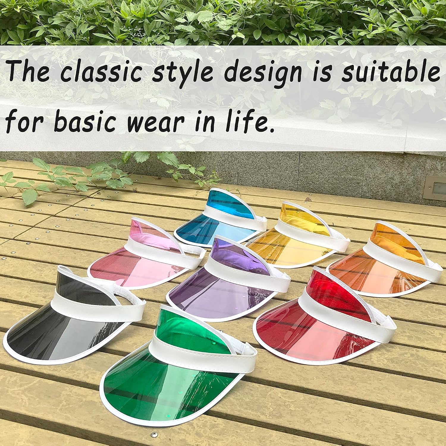 5 Pack Sun Visor Hats Women Clear Colorful Party Outdoor Sports Beach Golf Cap - 5