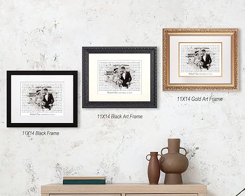 Miniatura 3 de Letras de música personalizadas lienzo de canciones fotos sin marco impresiones de corazón en corazón nombres de fecha carga de foto en impresiones