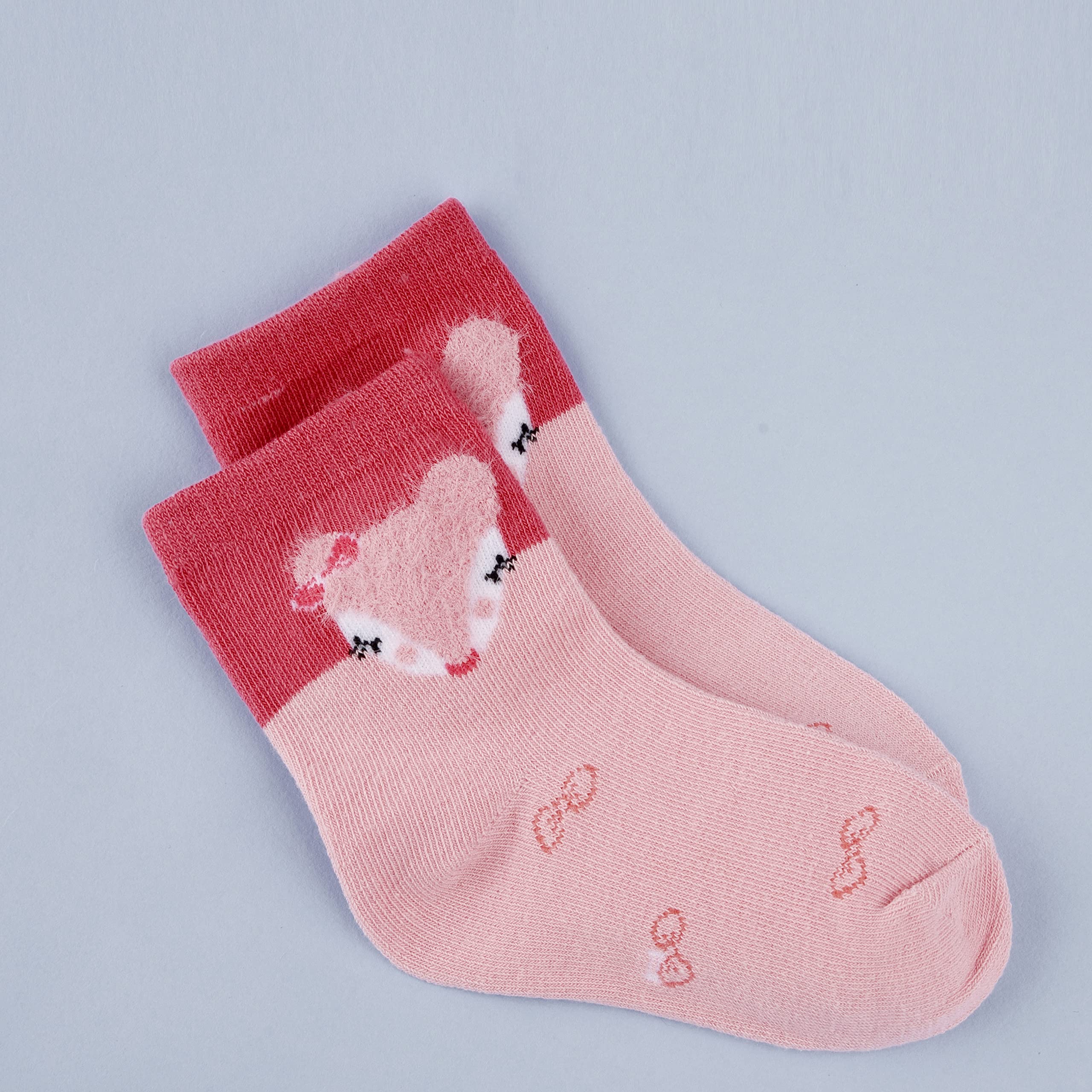 MagicPop Pink Socks for Girls, Calf length, Soft Pure Cotton, Lightweight & Breathable, 1 to 9 Years, Pack of 5, Designer socks, Gift Option (IN, Age, 2 Years, 3 Years, Pink Set1) - Image 3 thumbnail
