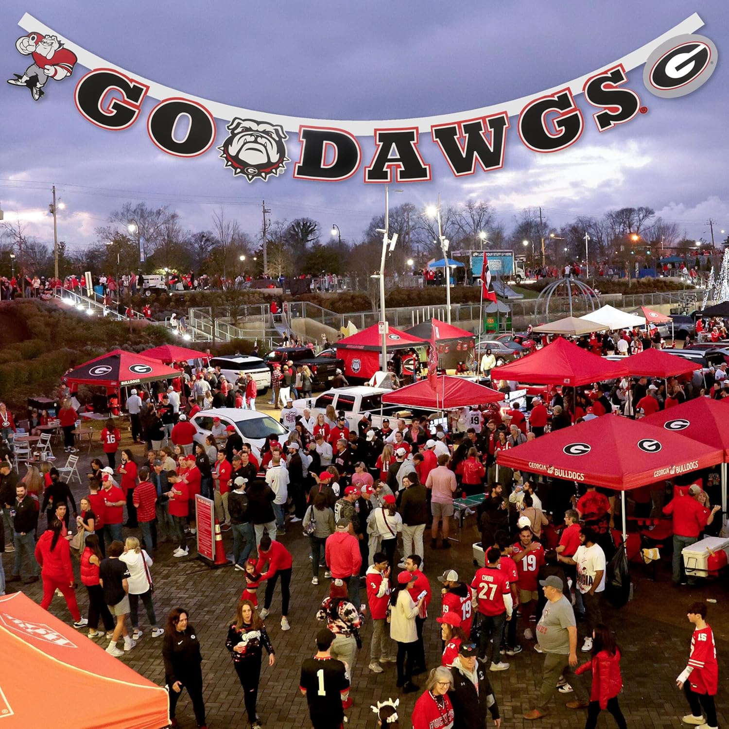 University of Georgia GO DAWGS BANNER - Bulldogs Spirit - Game Time Banner - 8 feet Long. by Havercamp - Image 3