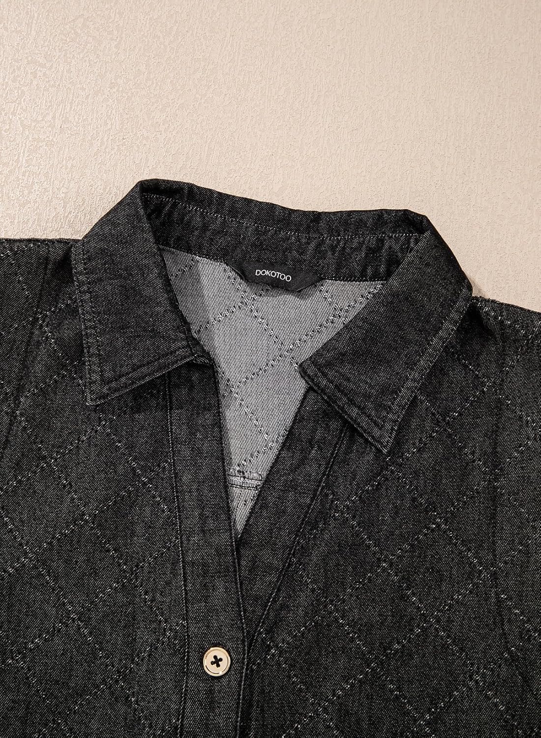 Dokotoo Denim Dress for Women Summer Casual Sleeveless V Neck Button Mini Jean Dersses with Pockets - Image 9