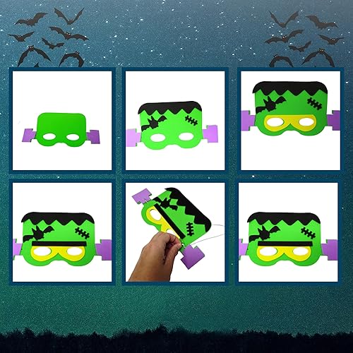 Miniatura 6 de 4E's Novelty Manualidades de Halloween para niños, kit de manualidades de espuma autoadhesiva  4 estilos  Actividades de grupo en casa escolar,