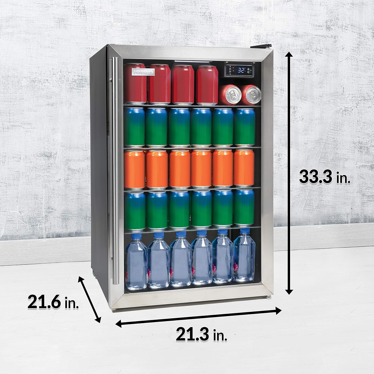 Exterior dimensions of Igloo IBC41SS Beverage Center
