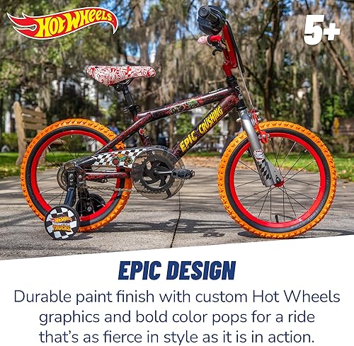 Miniatura 2 de Dynacraft Hot Wheels 18-Inch Boys BMX Bike for Age 6-9 Years
