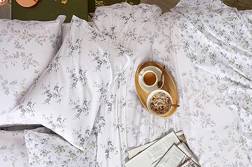 Miniatura 10 de Laura Ashley Home - Sábanas de tamaño matrimonial, 4 unidades, juego de ropa de cama de franela de algodón, cepillado para mayor suavidad y
