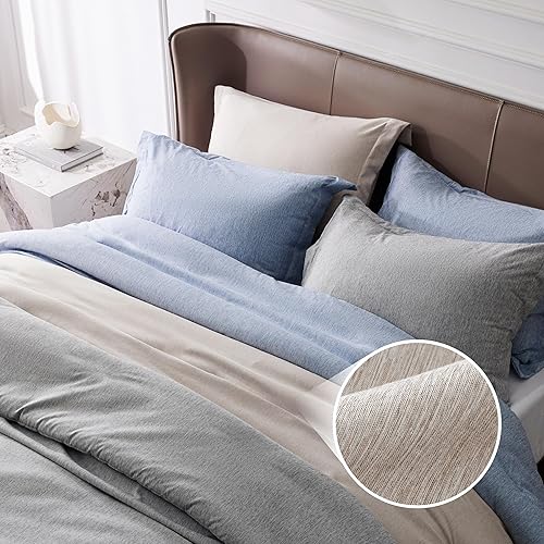 Miniatura 2 de Bedsure Funda de edredón de color gris pardo cálido tamaño Queen, funda de edredón supersuave teñida catiónica para niños con cierre de cremallera,