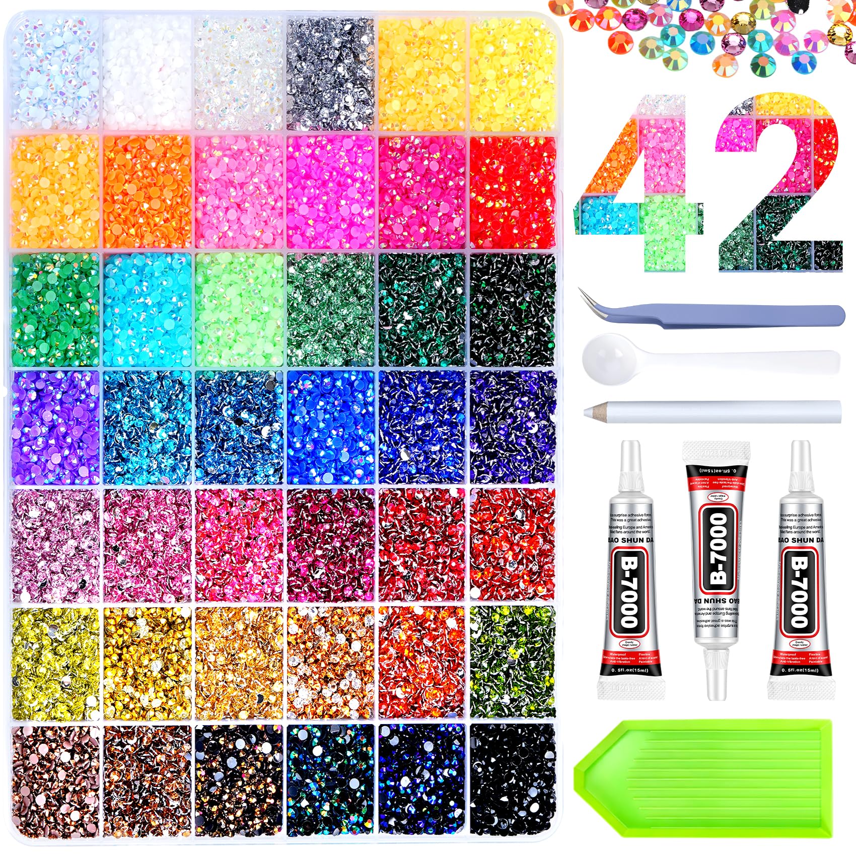 AraKulago 46000Pcs Jelly Rhinestones Kit
