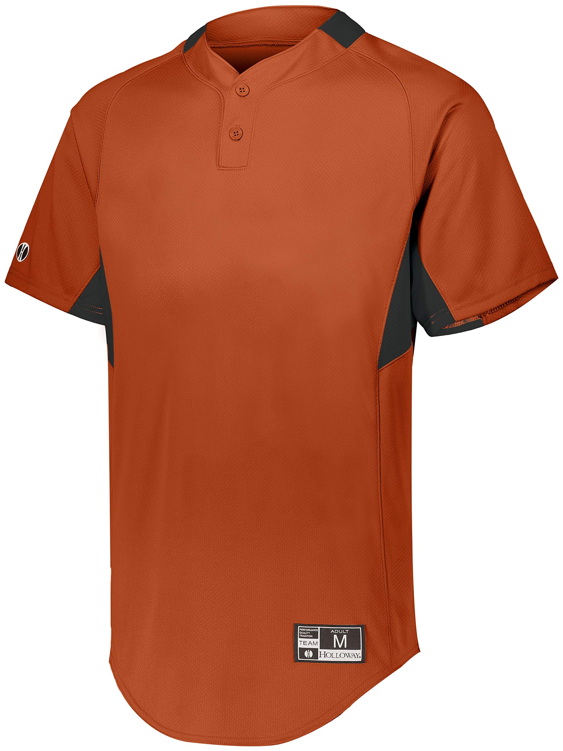 Holloway Youth Game7 Two-Button Baseball Jersey S Orange/Black