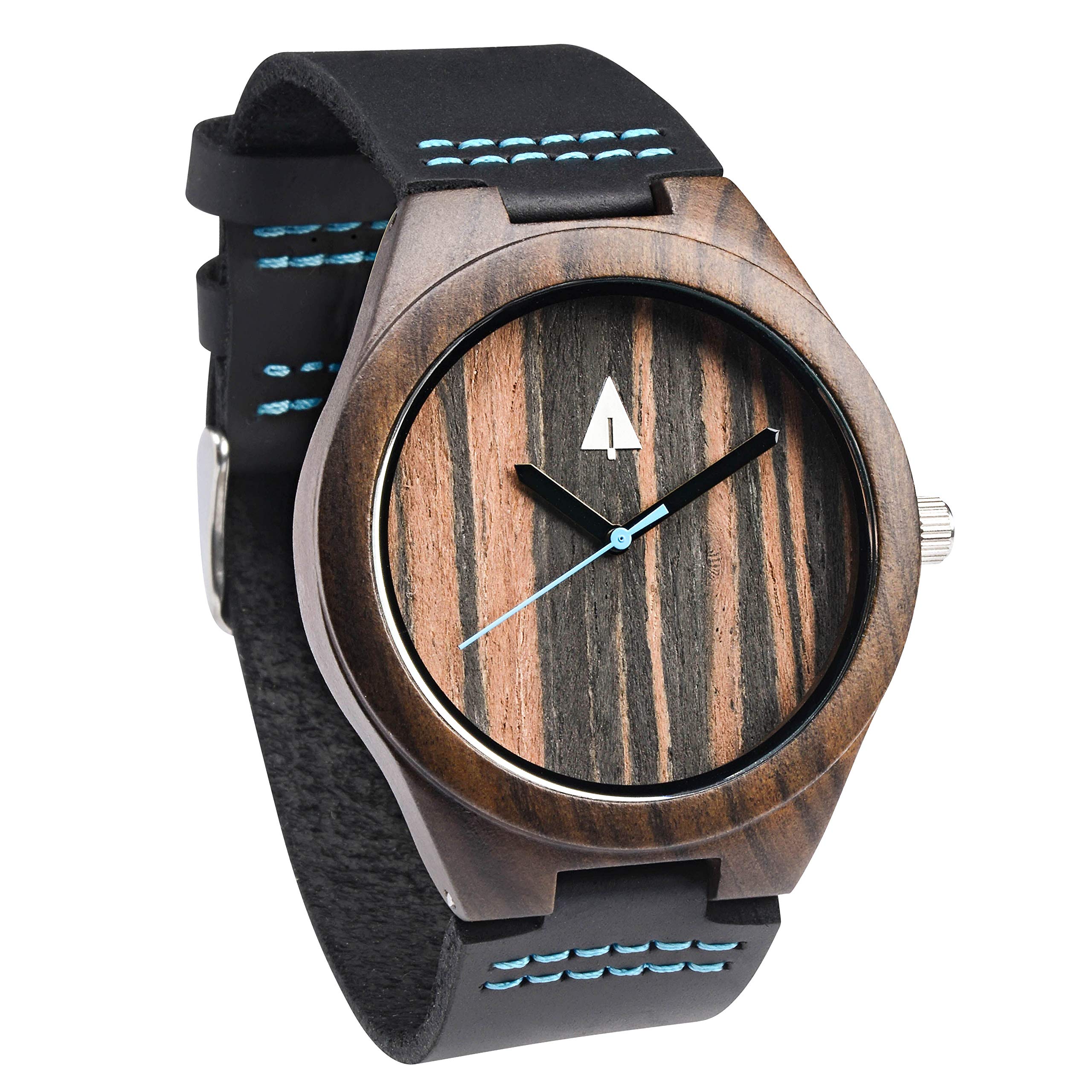 Wooden Watches for Men, Japanese Quartz Movement, Stylish Exotic Wrist Watch with Adjustable Stainless Steel Buckle, Leather Straps, Watch Made Real Wood, Relojes para Hombre