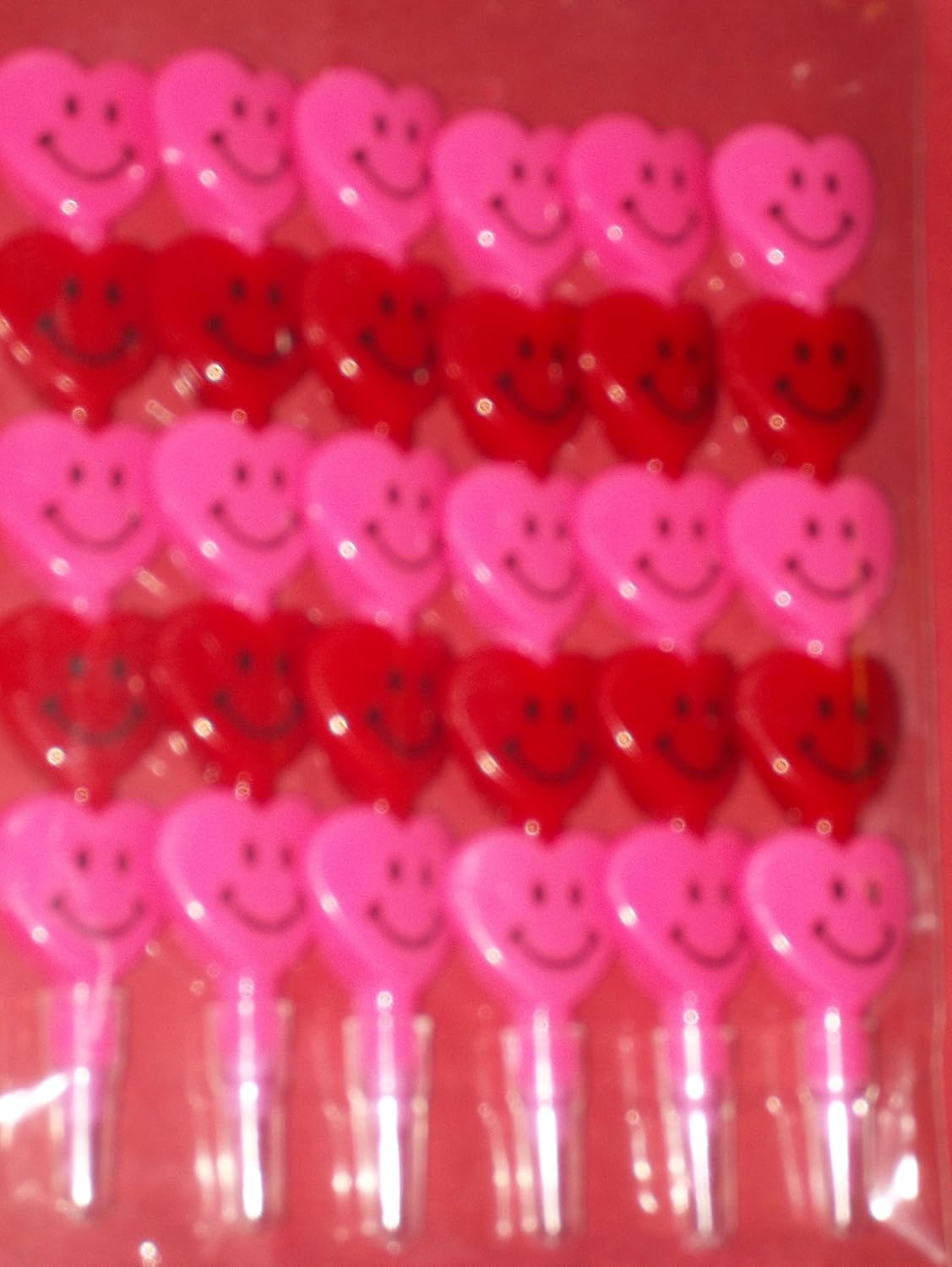 SET OF 6 STACKABLE VALENTINES PINK/RED HEARTS POP POINT
