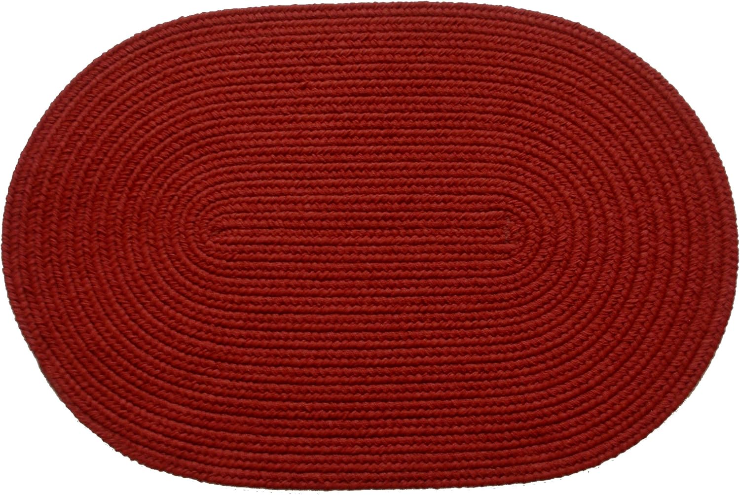 Solid polypropylene Oval Braided Rug, 3 by 5feet