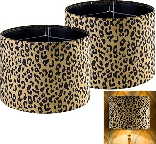 GO&SO Large Yellow Leopard Drum Shades