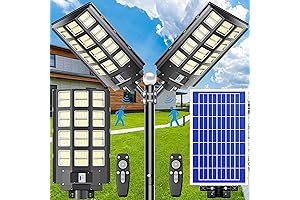 2-Pack 3200W Solar Street Light, Solar Street Lights Outdoor Waterproof, with Motion Sensor