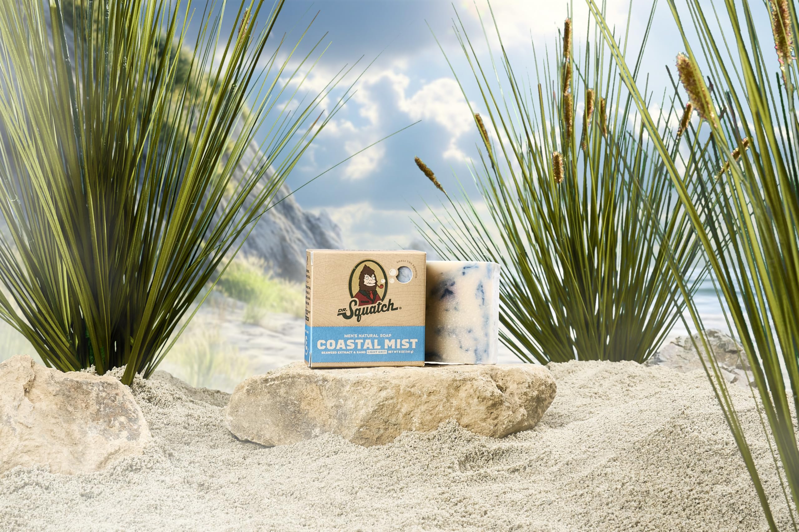 Dr. Squatch Natürliche Seife für Männer - kaltgerührte feste Seife mit natürlichen Ölen – Geschenke für Männer - Coconut Castaway, Rainforest Rapids, Coastal Mist (142g, 3er-Pack)