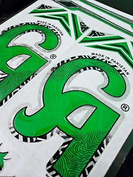 AYN Cricket Bat Sticker 3D Embossed English Willow Fiber Tape Sports Accessories Protection, CA Babar Azam Green