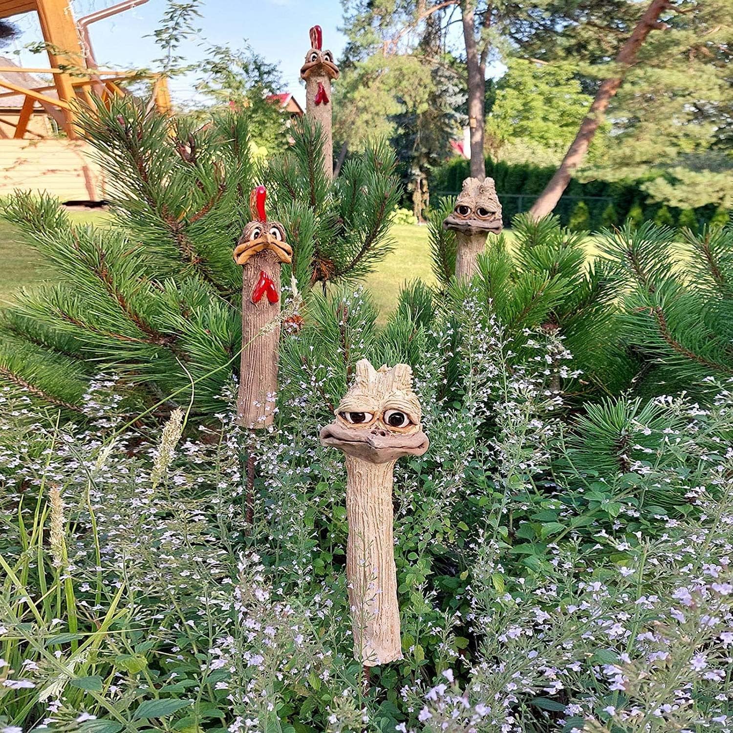 Micozy Funny Chicken Yard Decor Garden Decoration, Resin